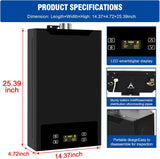 Tankless Water Heater Natural Gas, 4.74GPM 18L Indoor, Instant Hot Gas Water Heater