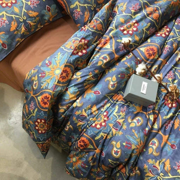 Damask Medallion Luxury Duvet Quilt Cover Boho Paisley Print Bedding Set 400 Thread Count Egyptian Cotton Sateen