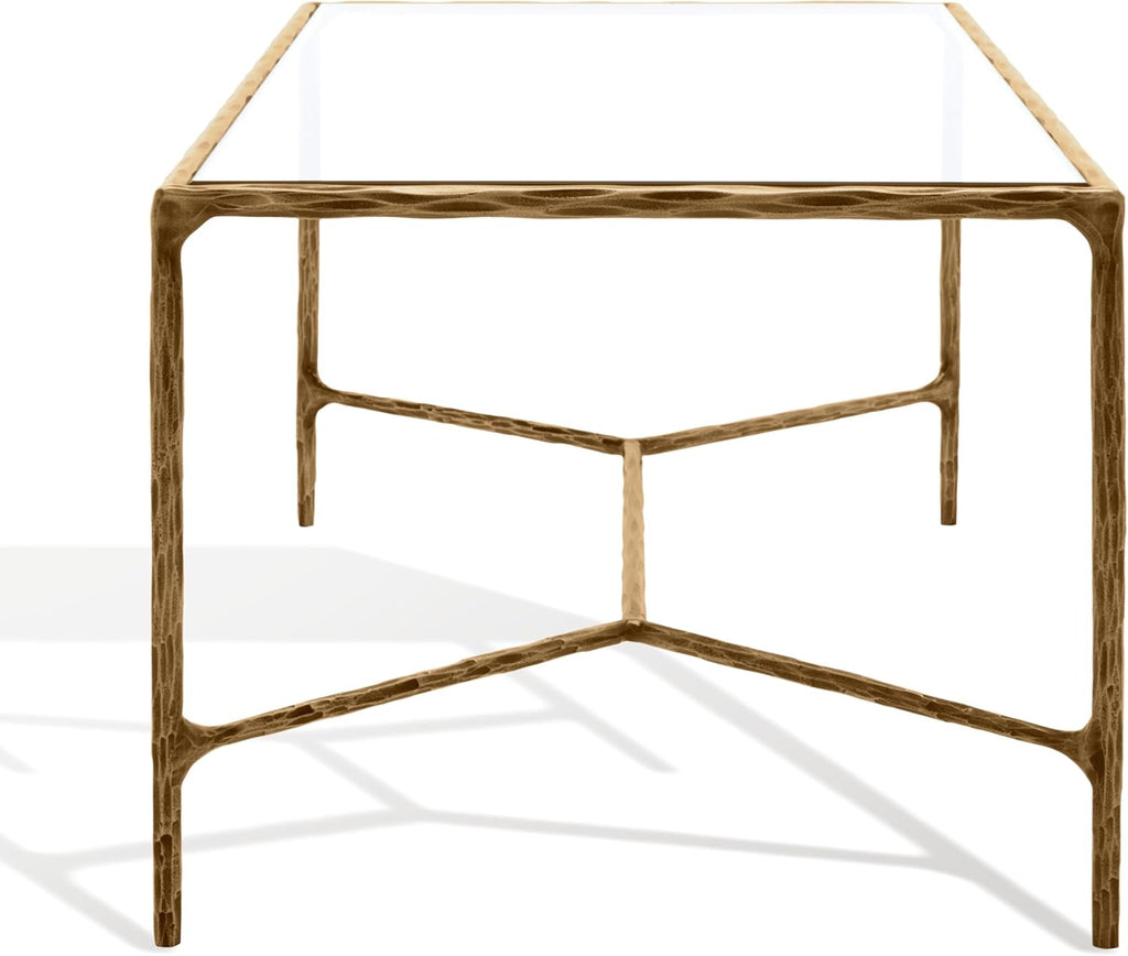Couture Collection Jessa Brass Metal/Glass Top Rectangle Coffee Table (Fully Assembled)