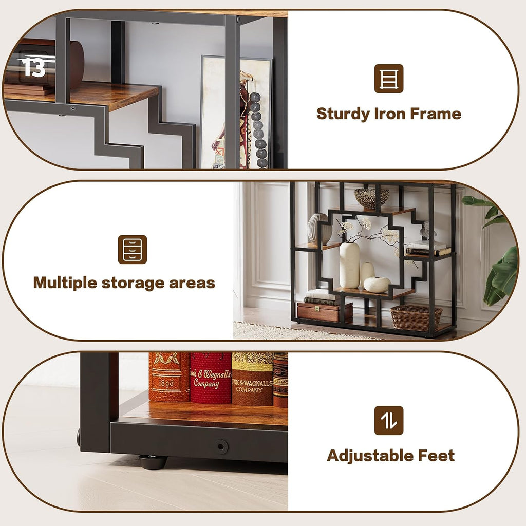 41.3 Inch Entryway Table, Narrow Console Table Behind Couch, Accent Sofa Table with Storage Shelves , Entrance