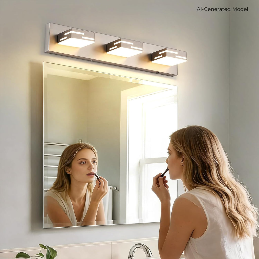 3-Light 5CCT Modern Bathroom Vanity Light Fixtures, 24-Inch 350° Rotatable LED Vanity Lights Over Mirror, Dimmable