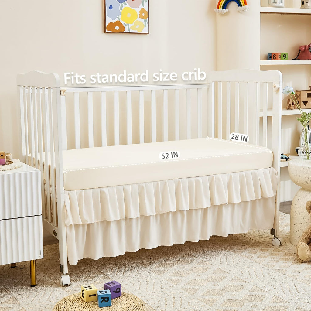 3-Piece Crib Bedding Set for Girls Boys - Ultra Soft & Skin Friendly Baby Bedding Crib Set Includes Crib Comforter