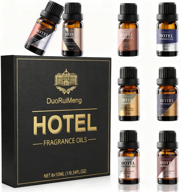 Hotel Diffuser Oil Gift Set - Inspired by 5-Star Hotel Scents - My Way,Ritz - C,White Tea,Baccarat,Four - Set of 8