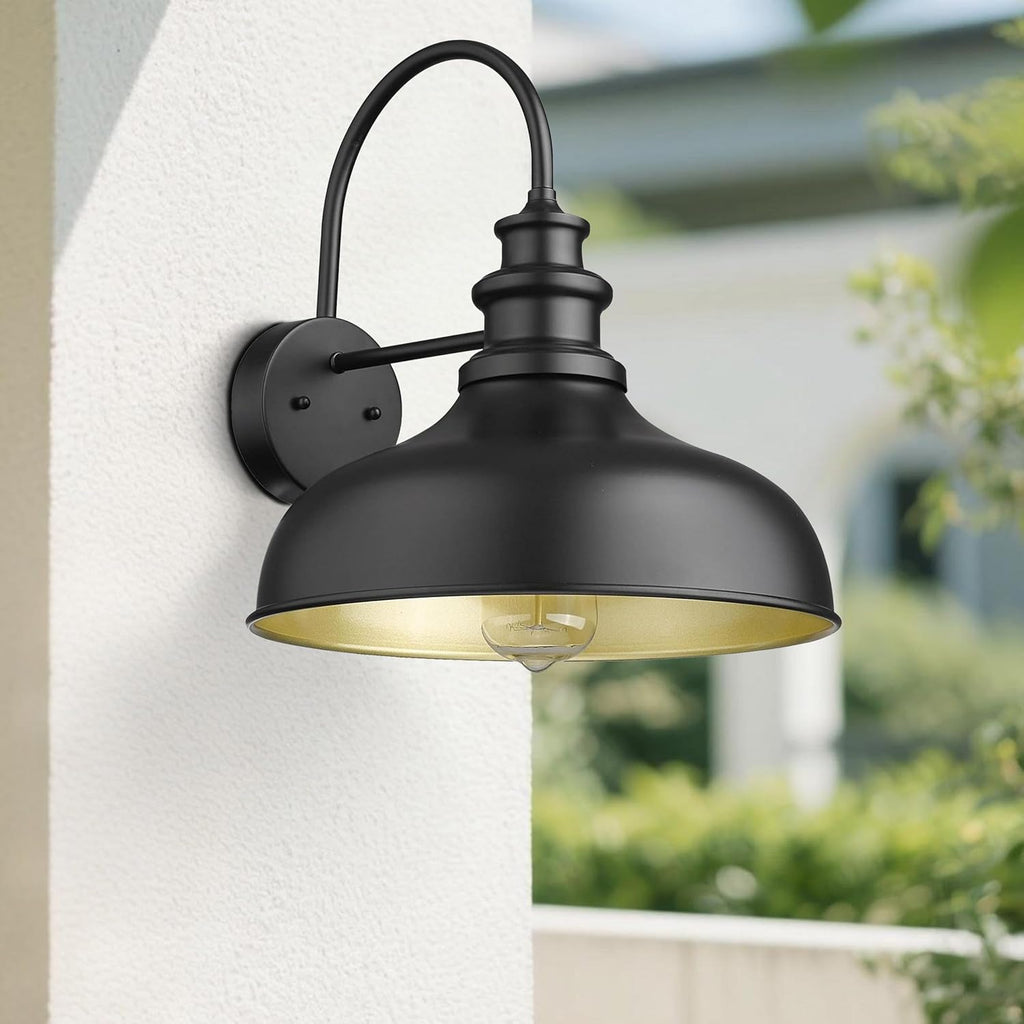 Exterior Farmhouse Barn Light Fixtures, Vintage Black Wall Sconces, E26 Socket Outdoor Wall Mount Lighting Fixture