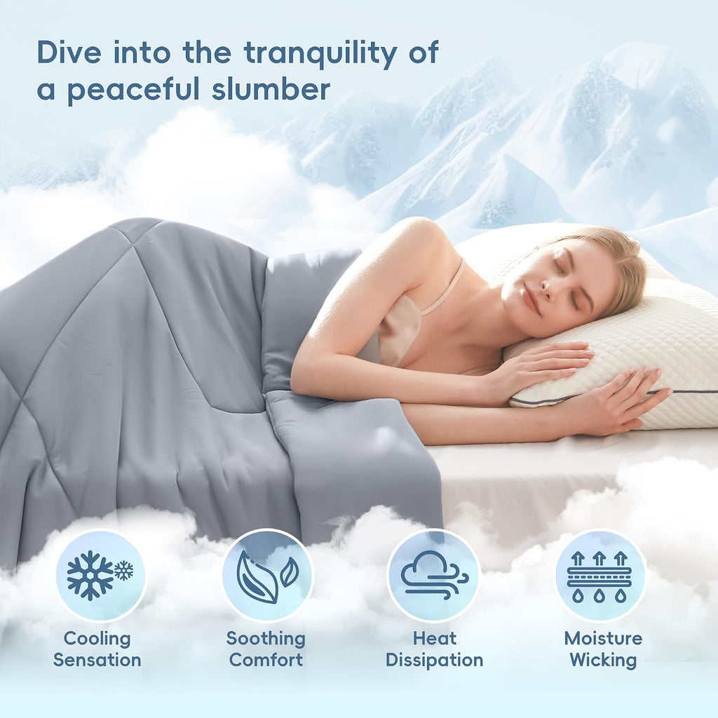 Cooling Blankets for Hot Sleepers, Luxury Lightweight Cozy Soft Throw for Night Sweats Double Sided Breathable