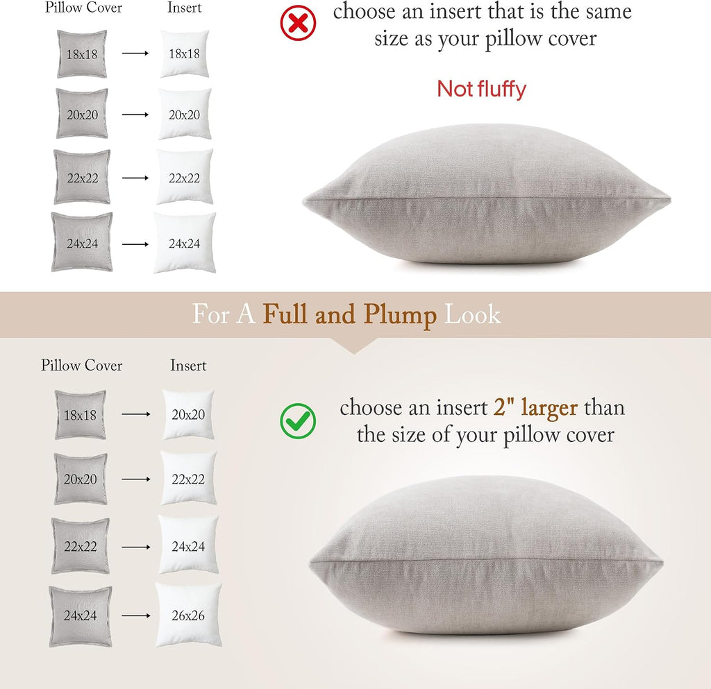 20x20 Pillow Inserts, Feather Down Filled for Support, 1 Pack