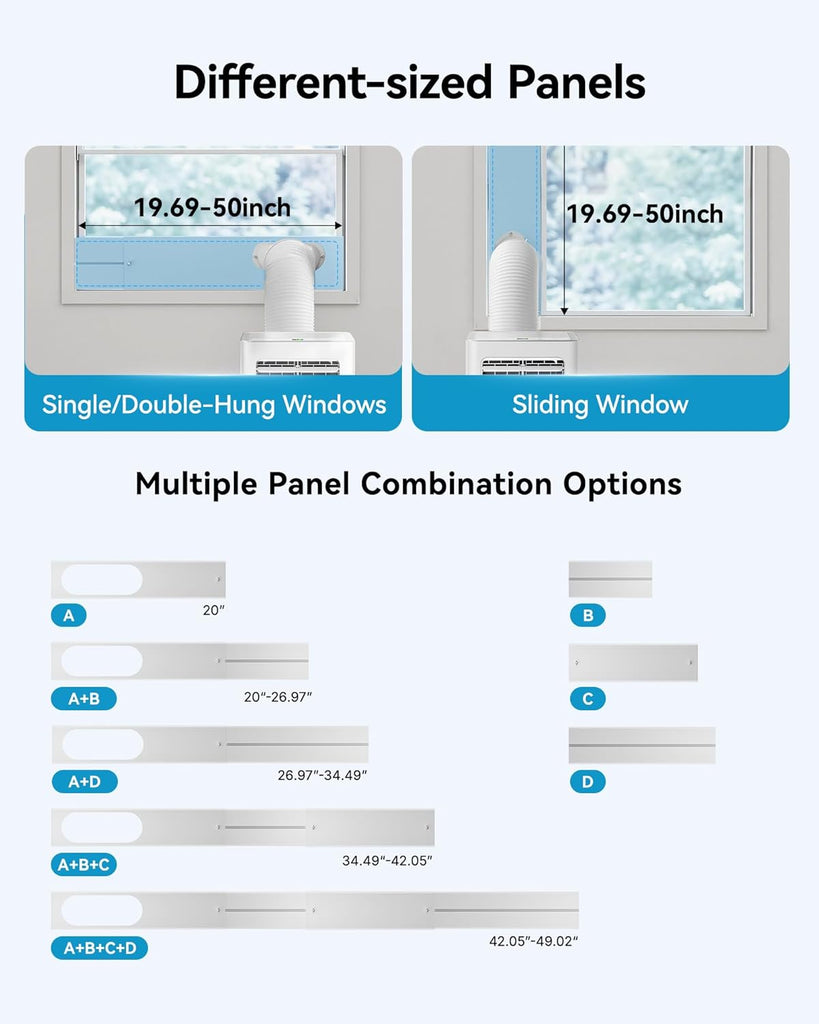 8000 BTU Portable Air Conditioner, 3-in-1 Cools 350 Sq.Ft, Quiet AC with Fan & Dehumidifier, LED Display, Remote