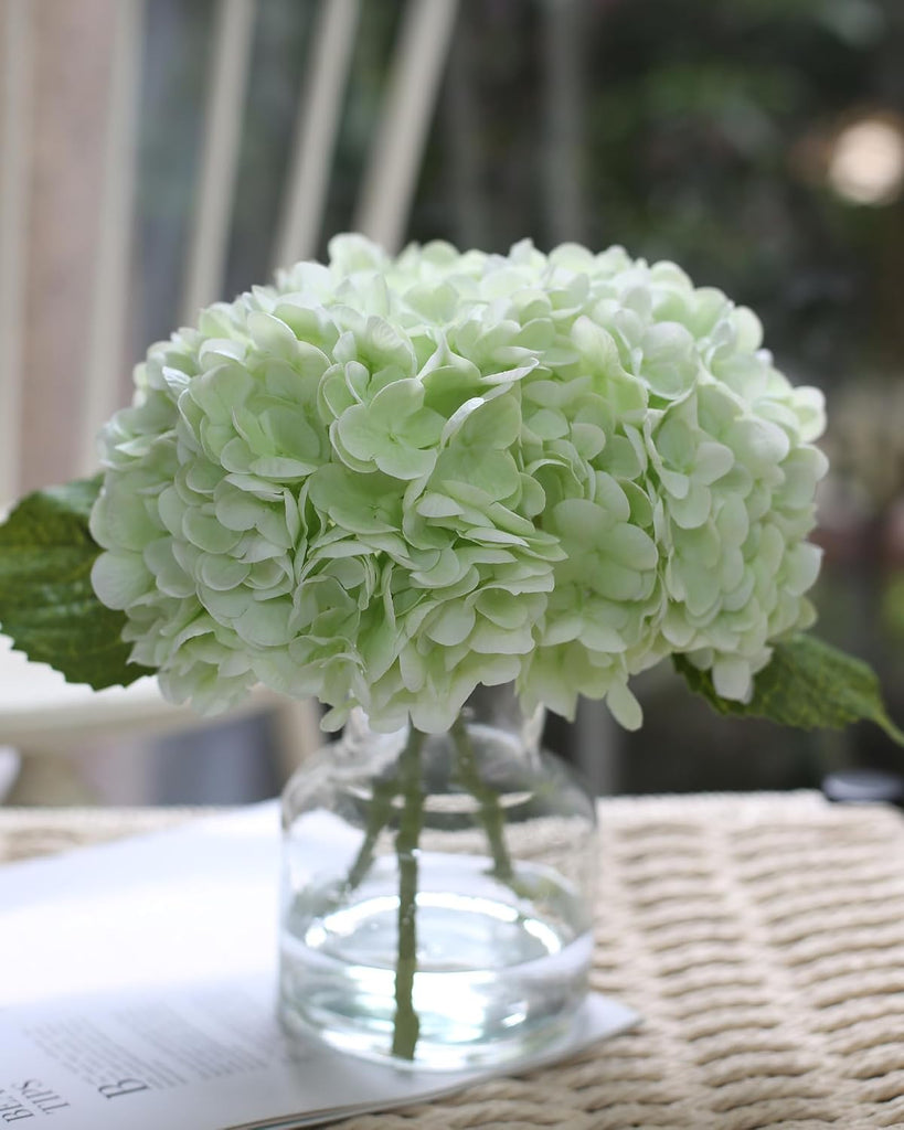 Real Touch Artificial Flowers Hydrangea in Vase Decoration,Artificial Hydrangeas Centerpieces for Tables, Lifelike