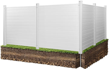 Outdoor Privacy Screens, 50" W x 50" H Air Conditioner Fence, Pool Equipment Enclosure, Horizontal Vinyl Privacy