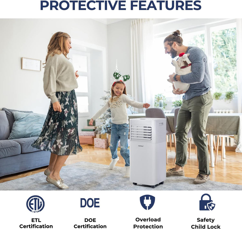 Portable Air Conditioner, 10000BTU AC Cooling for Room Spaces up to 350sq.ft, with Remote Control