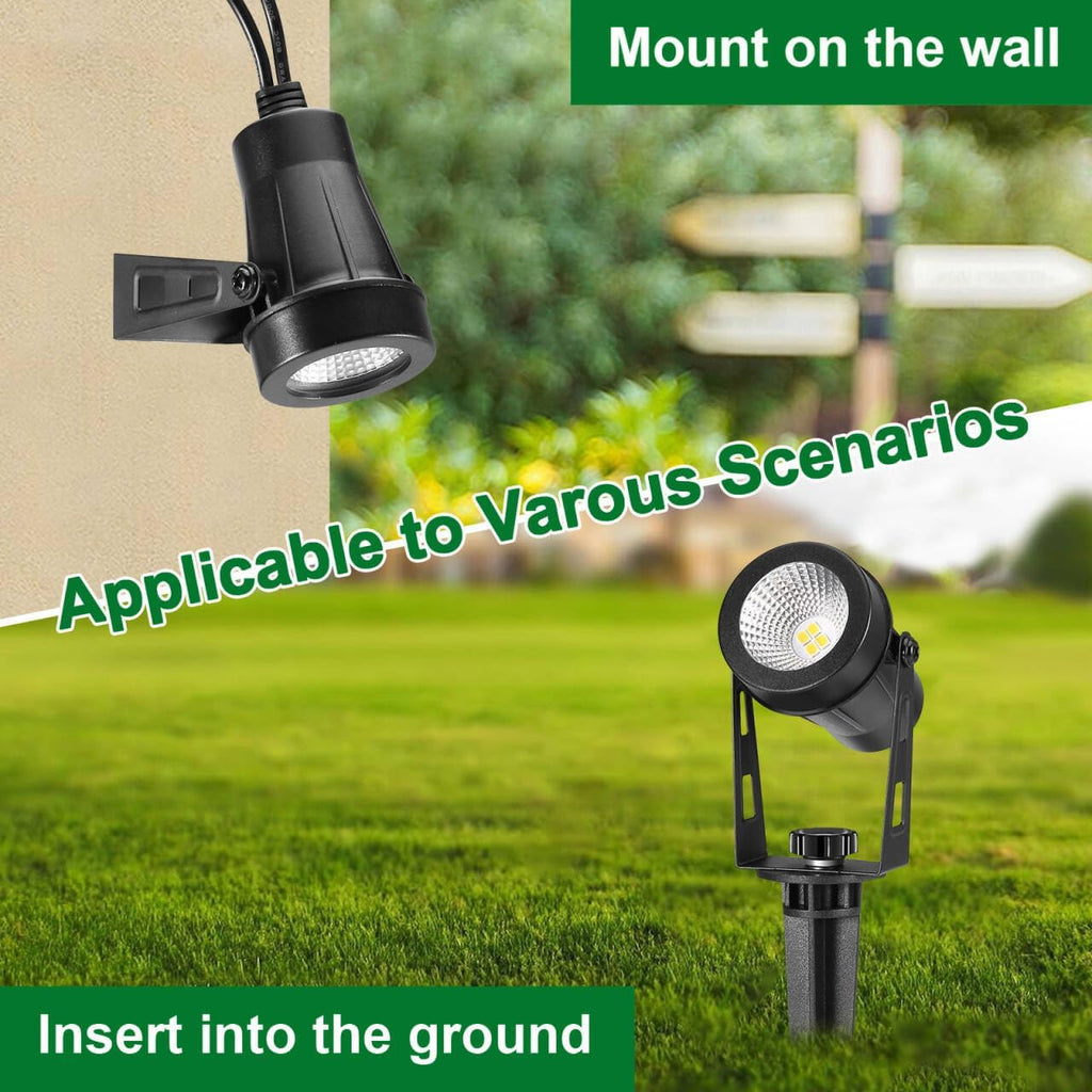 Low Voltage Landscape Lighting, 6 Pack Outdoor Spot Lights with Transformers, 12V Warm White Landscape Spotlights