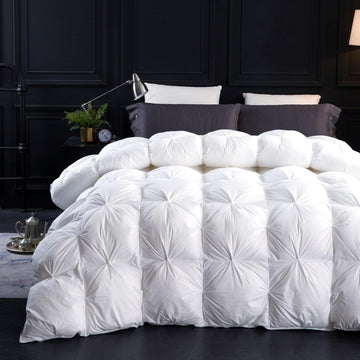 Queen Pinch Pleat Duck Feather Down Fiber Comforter