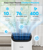 12,000 BTU Portable Air Conditioner Cools Up to 550 Sq.Ft, Auto
