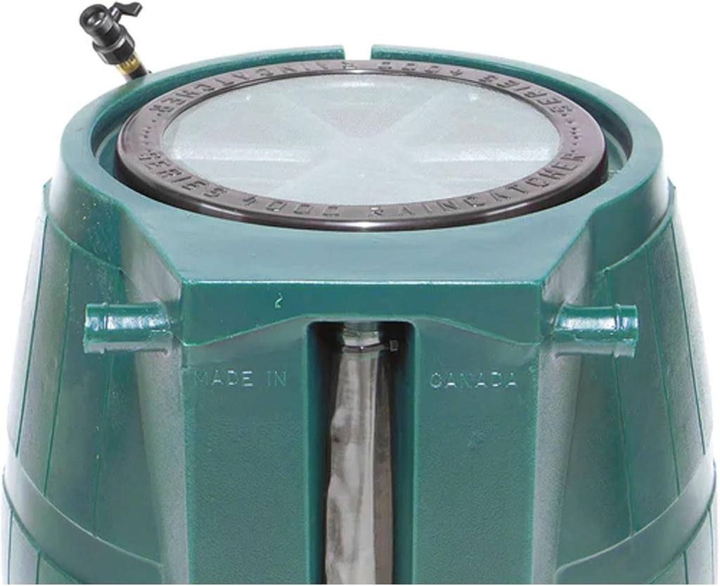 Raincatcher, Flat-Back Rain Barrel with Spigots, 50 Gallon, Green | Portable Water Storage Container Tank with