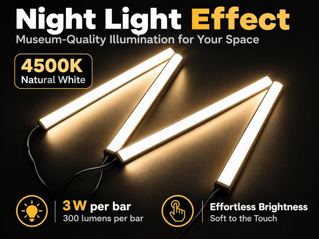 Display Case Lights, 4-Pack 12" Under Cabinet LED Bars 4500K