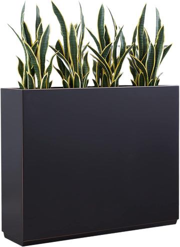 38Lx10Wx30H Fully Welded Metallic Planter Box for Outdoor Plants | No Assembly, Heavy-duty Metal Planter, Black with