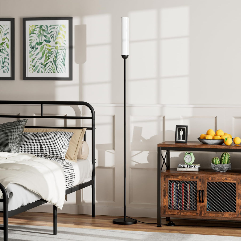 LED Floor Lamp with Remote Control, Foot Switch, Black