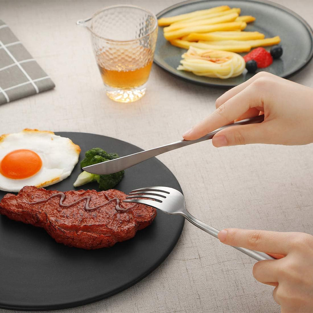 Matte Silverware Set, 20-Piece 18/10 Stainless Steel Flatware Cutlery Utensils Tableware Set Service for 4