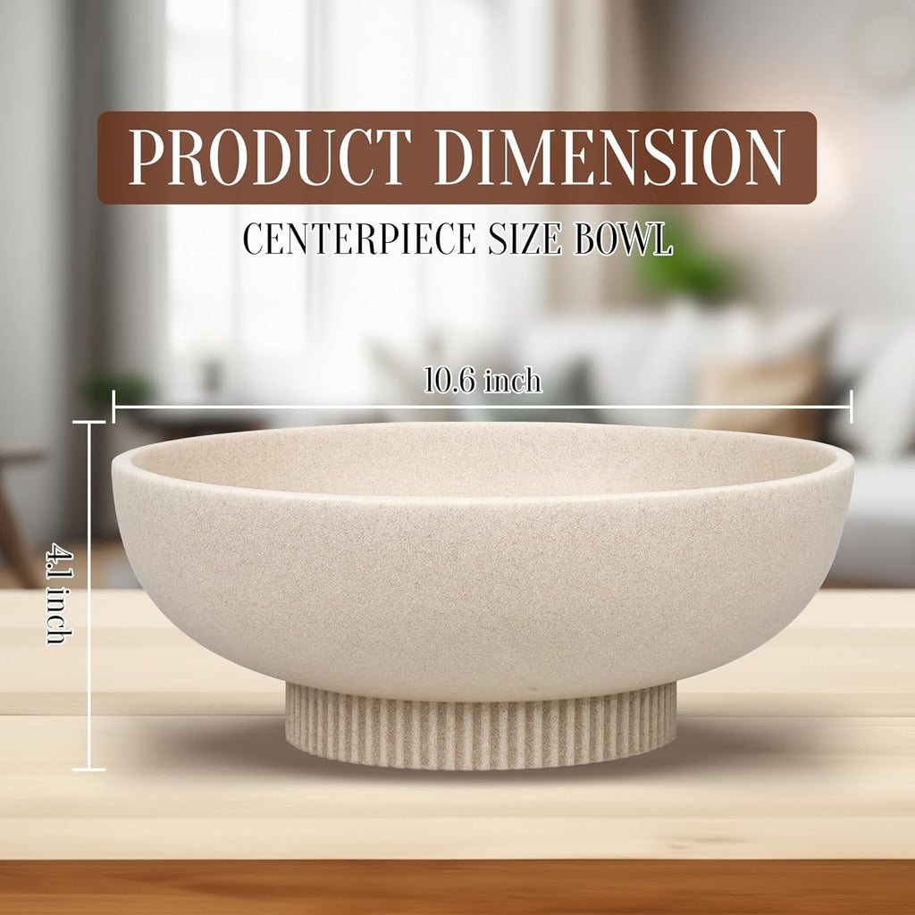 Large Resin Pedestal Decorative Bowl - Modern Handicraft Bowls Decor - Fruit Bowl Counter - Key Bowl Table,Artificial