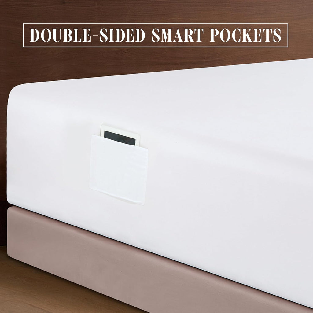 Luxury 1500 Premium Hotel Quality Microfiber 4-Piece Sheet Set - Soft, All Around Elastic 18-24 Inches Deep Fitted