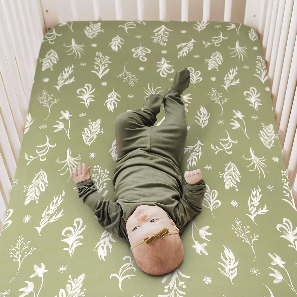 Stretchy Ultra Soft Jersey Knit Fitted Crib Sheets Set 2 Pack, Fits All Standard Crib Mattress Pads Safe and Snug