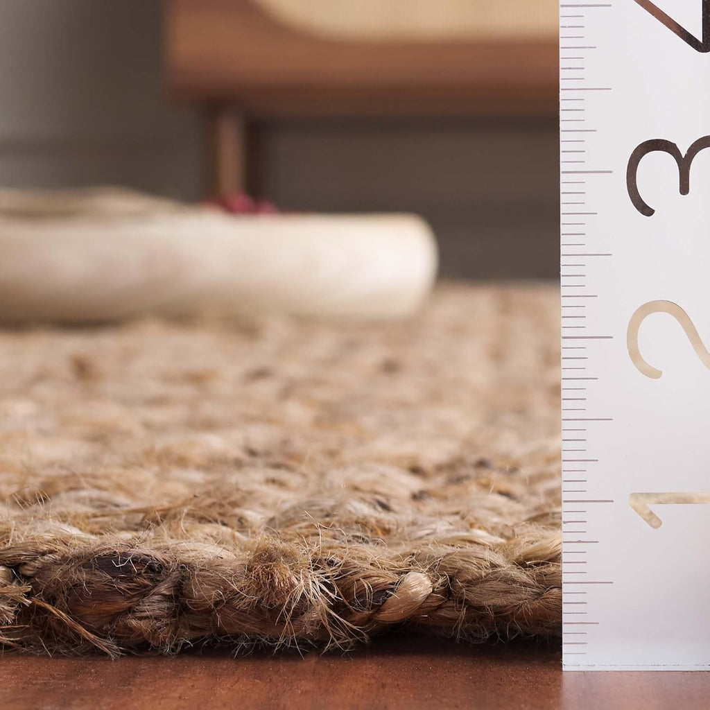 Area Rug 8x10 - Natural Fiber Collection - Large - Natural, Handmade Jute, Tassel Design, Ideal , Dining Space