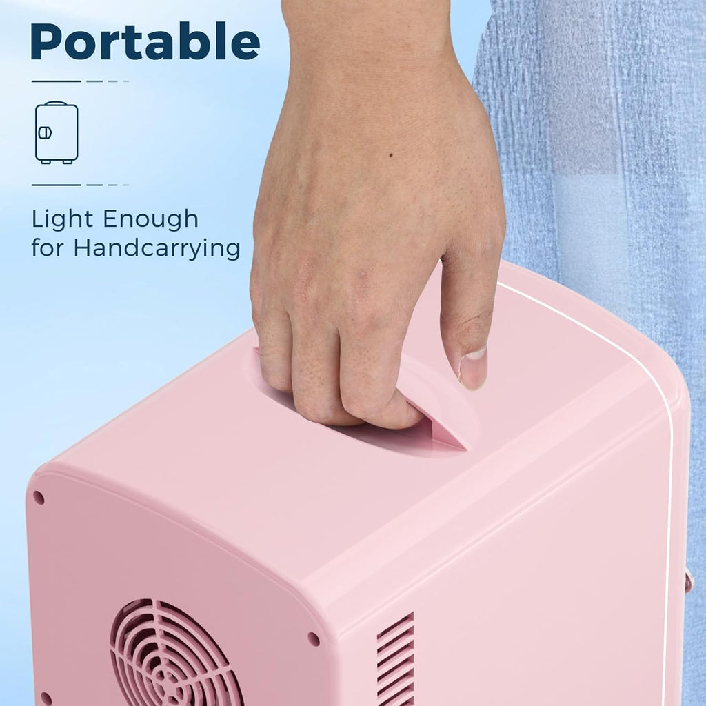 4L/6 Cans Compact Refrigerator,Portable Mini Fridge Skin Care,Cooler and Warmer for Bedroom,Car,Office & Dorm, Small