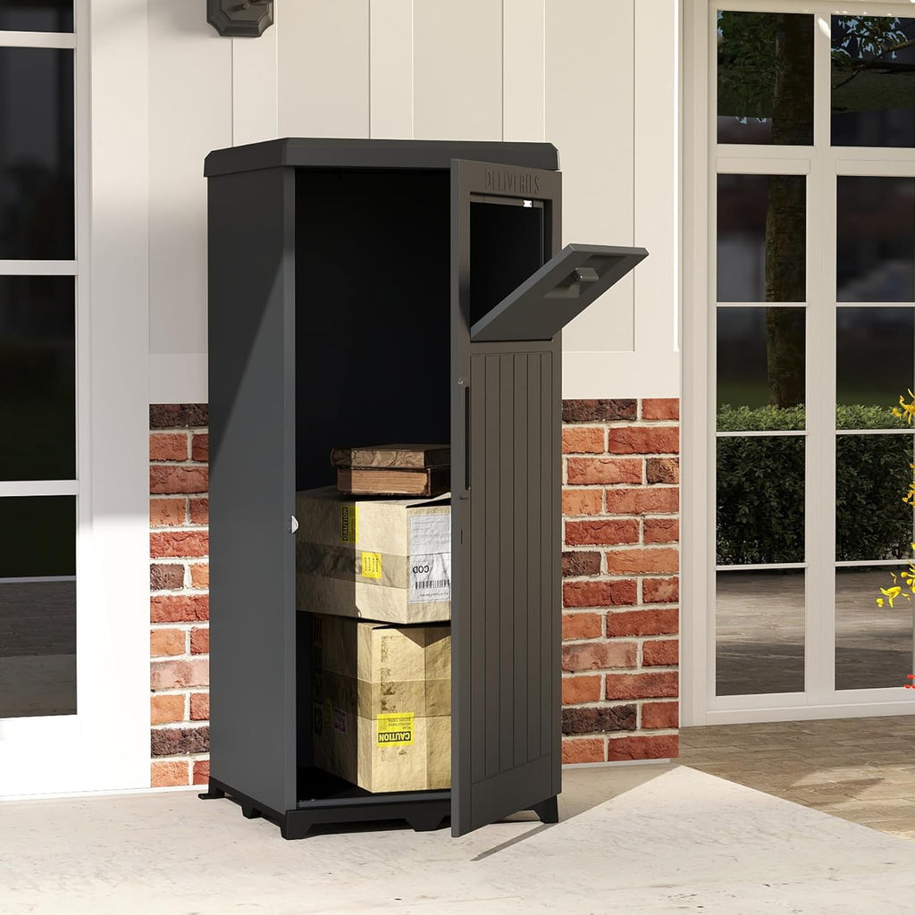 Domi Package Delivery Box Box with Lockable Secure, Waterproof Resin Storage Anti-Theft Outdoor Package Delivery