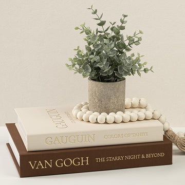 Decorative Books Decor - Stackable Faux Book Box for Coffee Table Styling & Hidden Storage - Neutral Linen Fake Books