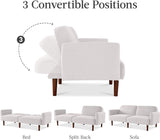 Best Choice Products 77" Mid Century Modern Boucle Loveseat Sofa, Couch, Convertible Sofa Sleeper Bed w/Real Wood