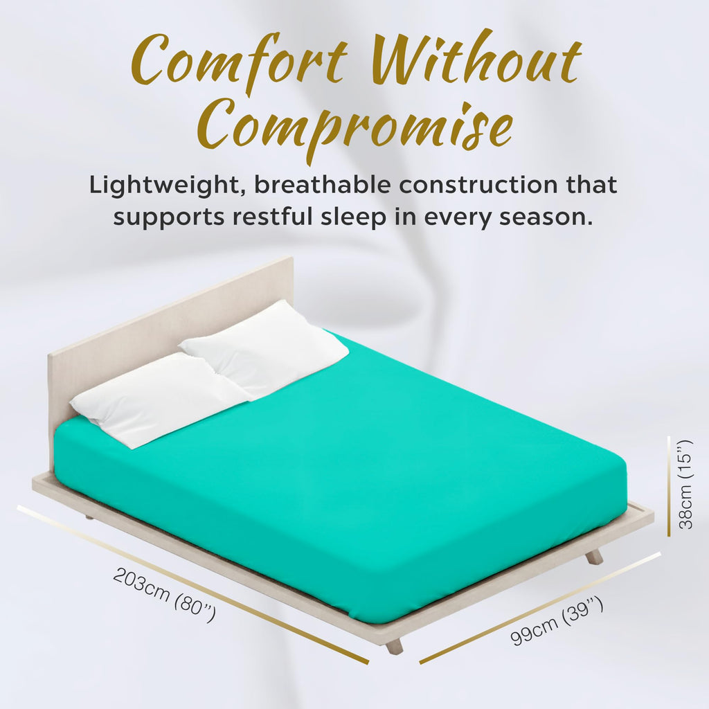 Twin XL Microfiber Fitted Sheets, 2-Pack, Soft, Deep Pocket, Aqua Blue