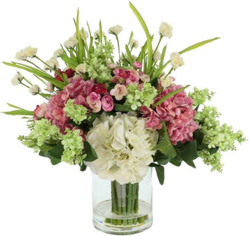 Faux Floral Arrangement, Large-Size Premium Artificial Indoor Flower Display with Beautiful Blooms