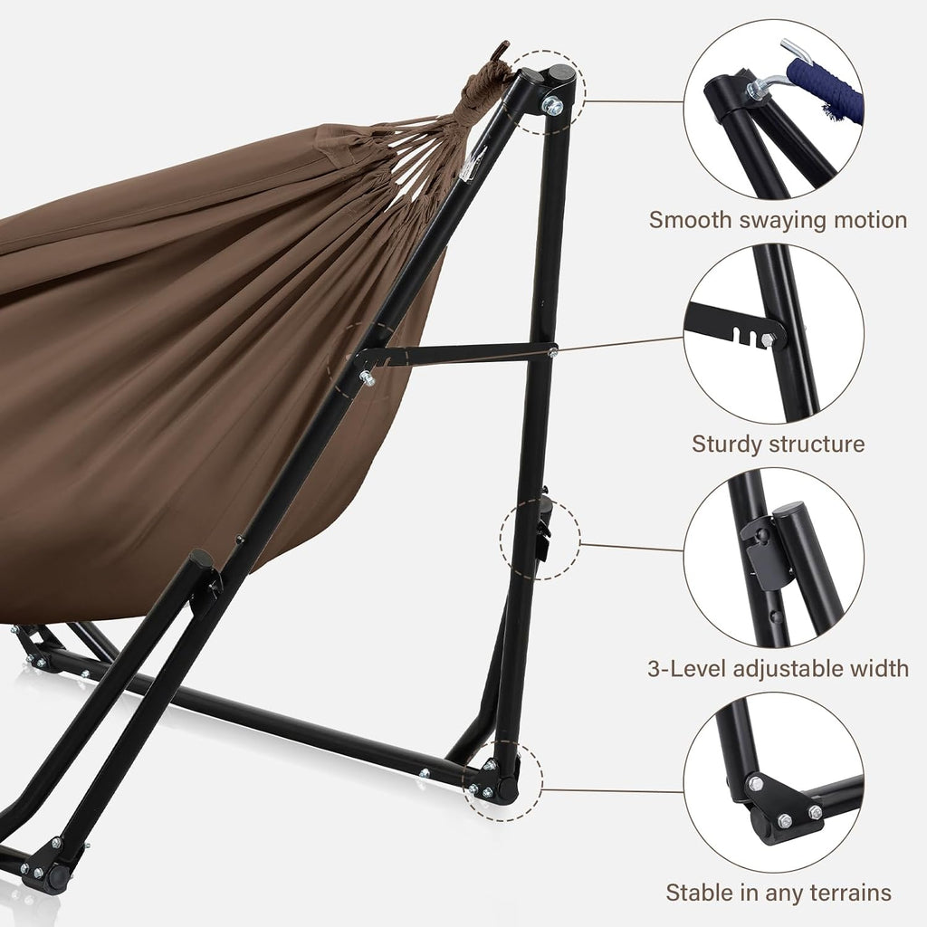 2 in 1 Hammock with Stand, Outdoor Hammock Swing Chair with Portable Heavy Duty Stand, Multi-Functional Hammock Stand