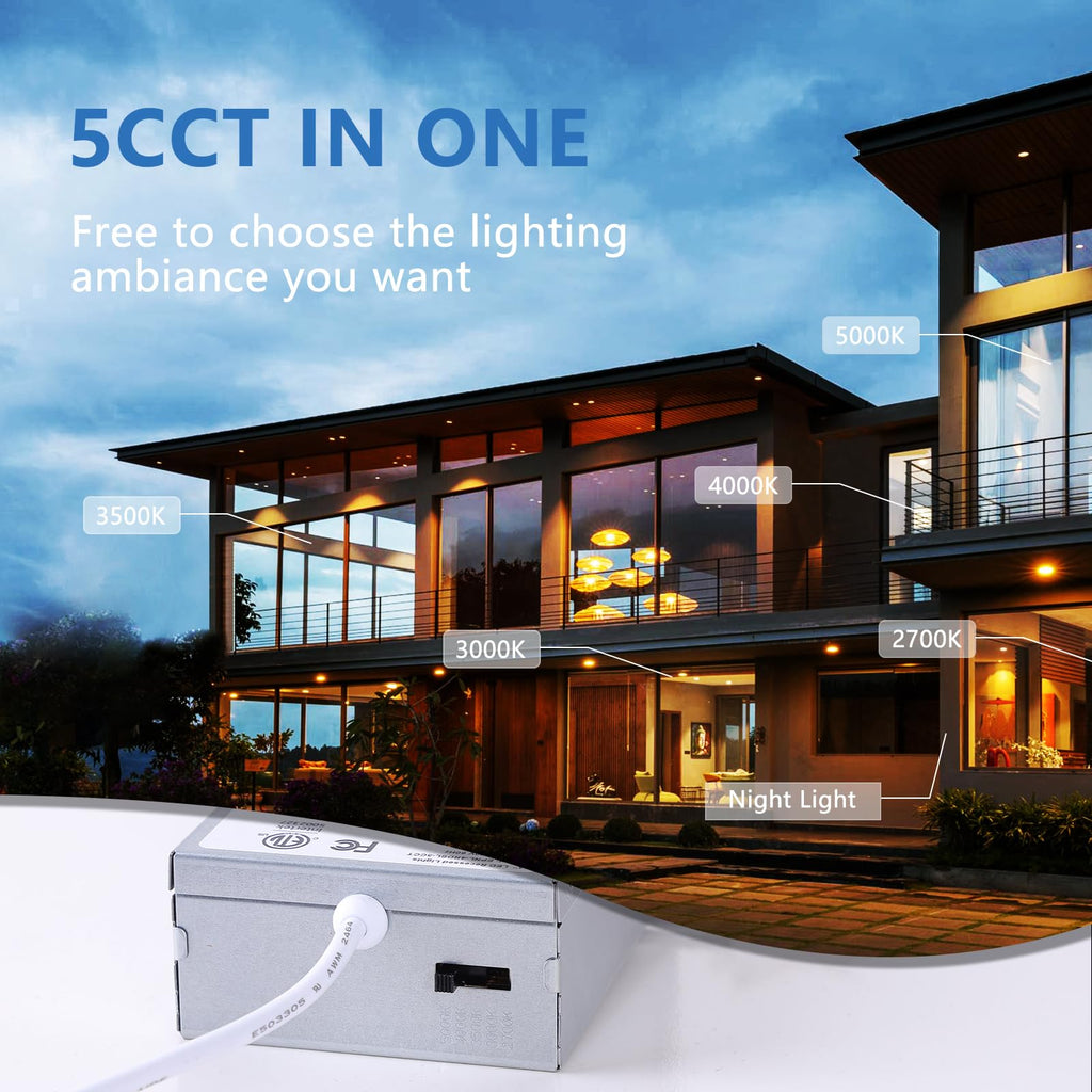 Brushed Nickel 4 Inch Recessed Lighting with Night Light, 16 Pack