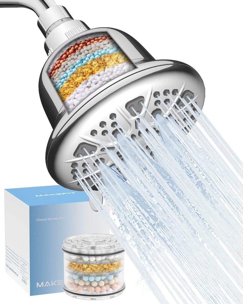 Filtered Shower Head - High Pressure Shower Head with Filter for Hard Water Softener