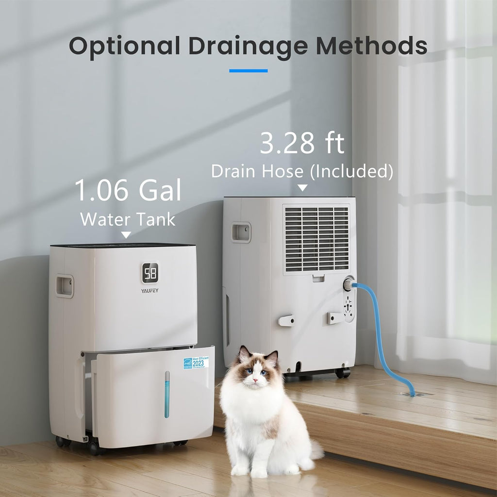 5000 Sq. Ft. Energy Star Certified Dehumidifier, Max 80 Pints Dehumidifier for Basement with Drain Hose