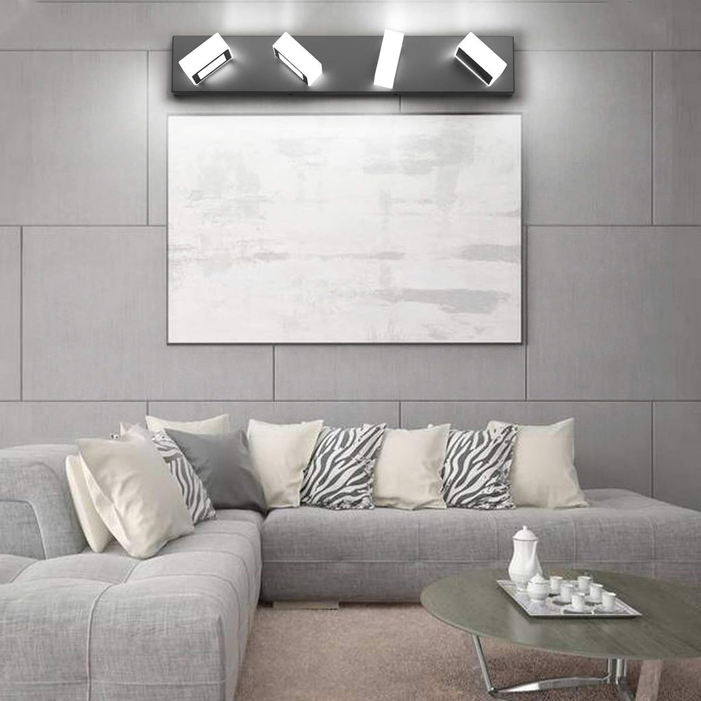LED Black 4 Lights Acrylic Lighting Fixtures Modern Matte Black Bathroom Vanity Lights