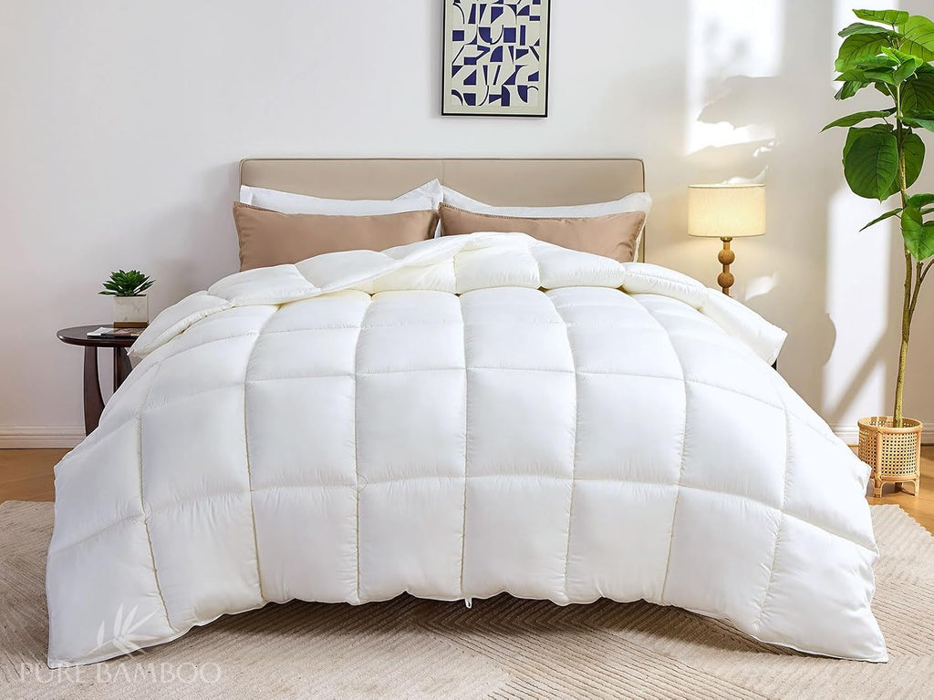 Duvet Insert Twin (68x86 in) - Ultra Soft Quilted Duvet Insert with 8 Corner & Side Loops, Double Stitching, Satin