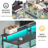 L Shaped Gaming Desk, 66" Home Office Desk with Wood File Drawer & Power Outlet