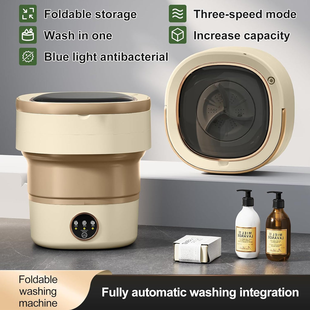 Portable Washing Machine 20L - Small Foldable Washer with Spin Basket, 3 Mode Deep Clean - Mini Laundry Machine for