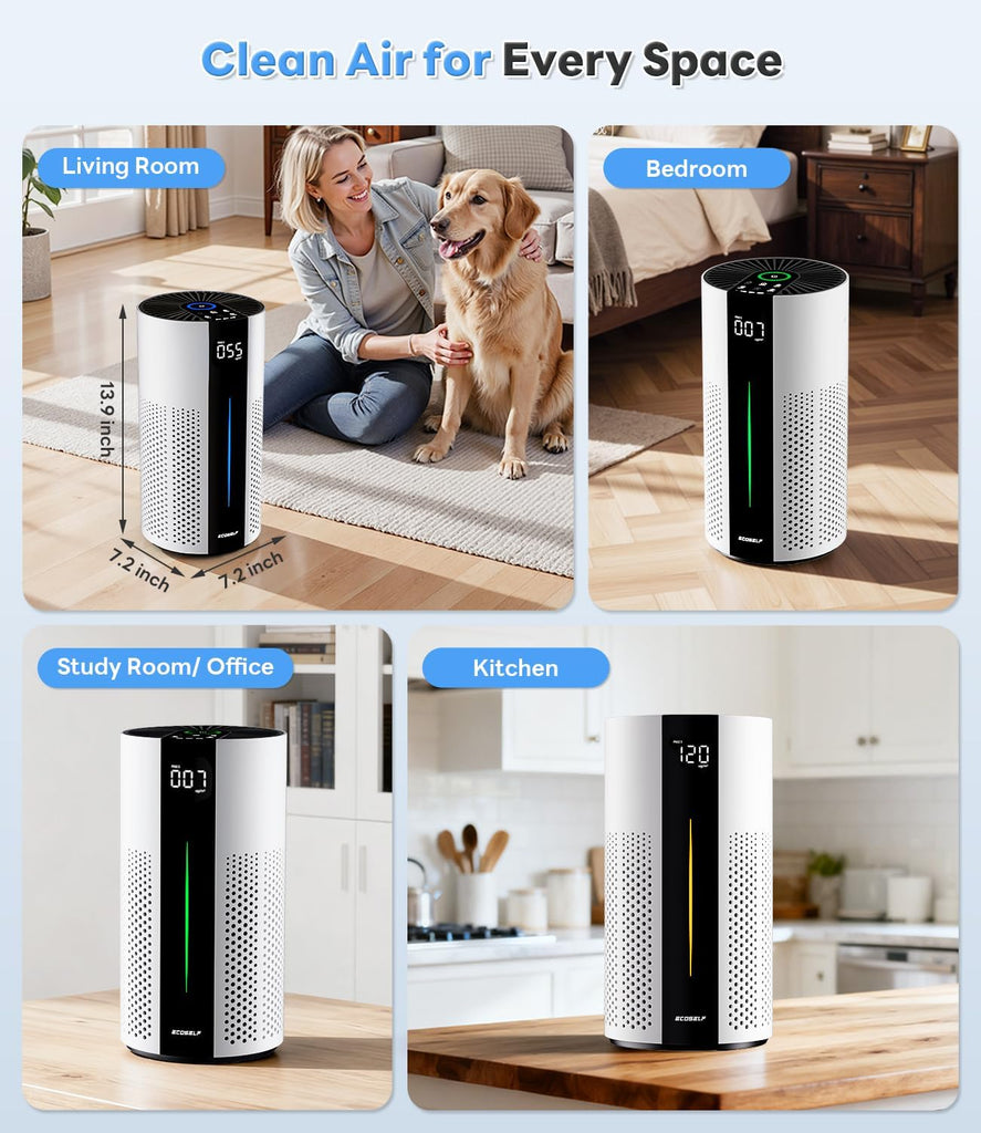 Air Purifiers for Bedroom, Air Purifiers for Bedroom 360° Air Intake with Smart Auto Mode, HEPA Air 