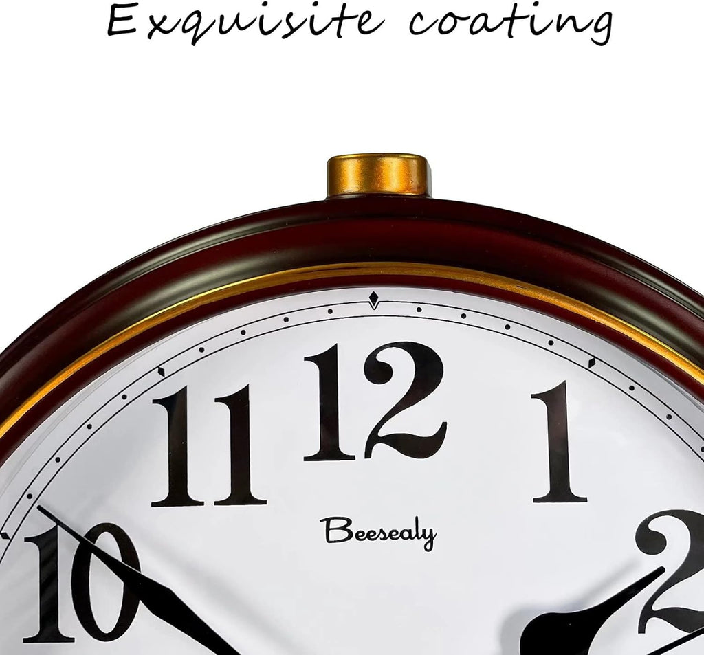 Desk Clocks for Table Decor,Retro Mantel Clock Battery Operated for Fireplace Mantel