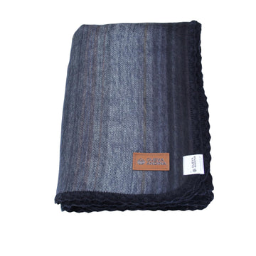 Alpaca Wool Blanket Throw - Beautiful & Warm, 80 x 60 inches, Ultra-Soft, Hypoallergenic and Breathable. (gris)