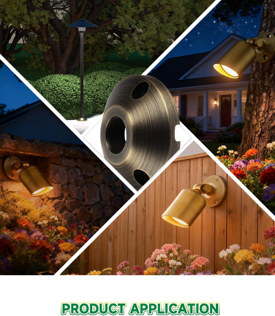 Sturdy Cast Brass Landscape Lighting Mounting Base, Outdoor Light Mounting Plate, Surface Mounting Plate, Low Voltage