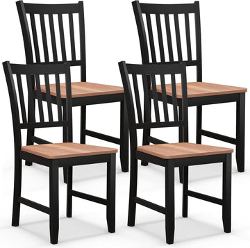 Dining Chairs Set of 4, Mid Century Modern Dining Room Chairs with Solid Rubber Wood Legs and Curved Backrest