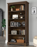 5-Tier Wooden Bookshelf, 31.5" W x 65" H ×9.9" D Bookshelf with Storage