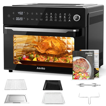 32-Quart PRO Large Air Fryer Oven| Toaster Oven Combo | with Rotisserie, Dehydrator and Full Accessories | 19-In-1