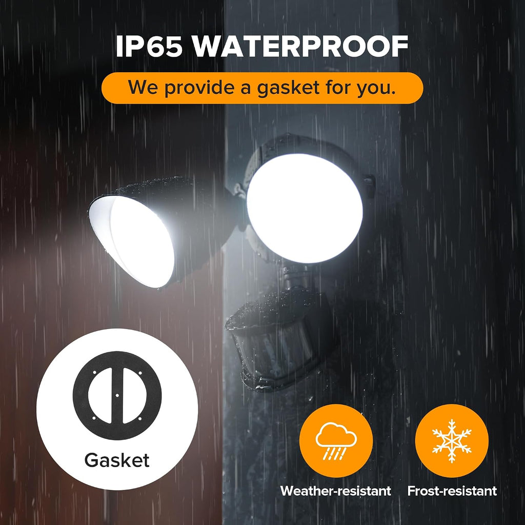 2 Pack 32W 3500 Lumen LED Security Lights Motion Sensor Light Outdoor, 5000K Daylight, IP65 Waterproof, Dusk to Dawn