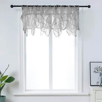 Ruffled Voile Semi Sheer Curtain Valance, Kitchen Living Room Shabby Chic Ruffle Valance Curtains, Girls Daughters