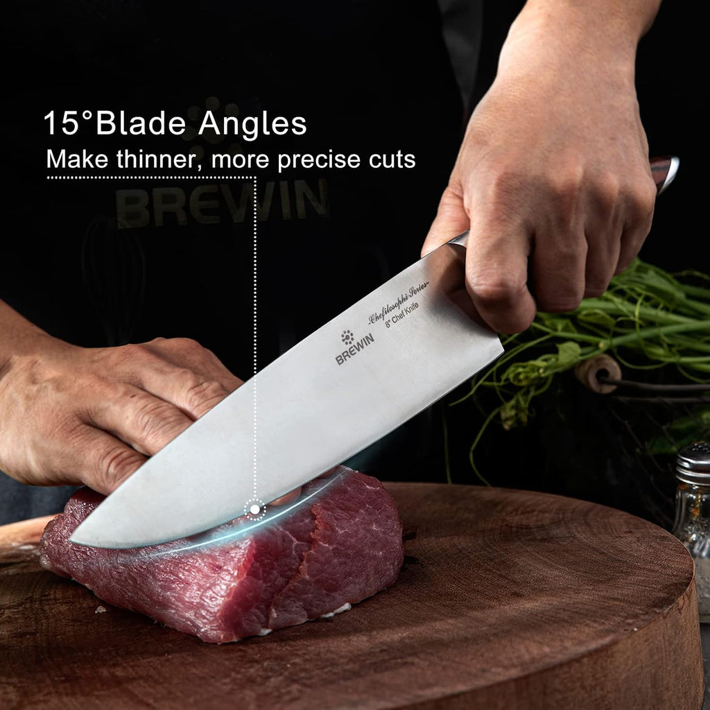 Japanese Chef Knife Set 5 PCS with Elegant Red Pakkawood Handle Ergonomic Design,Professional Ultra Sharp Kitchen